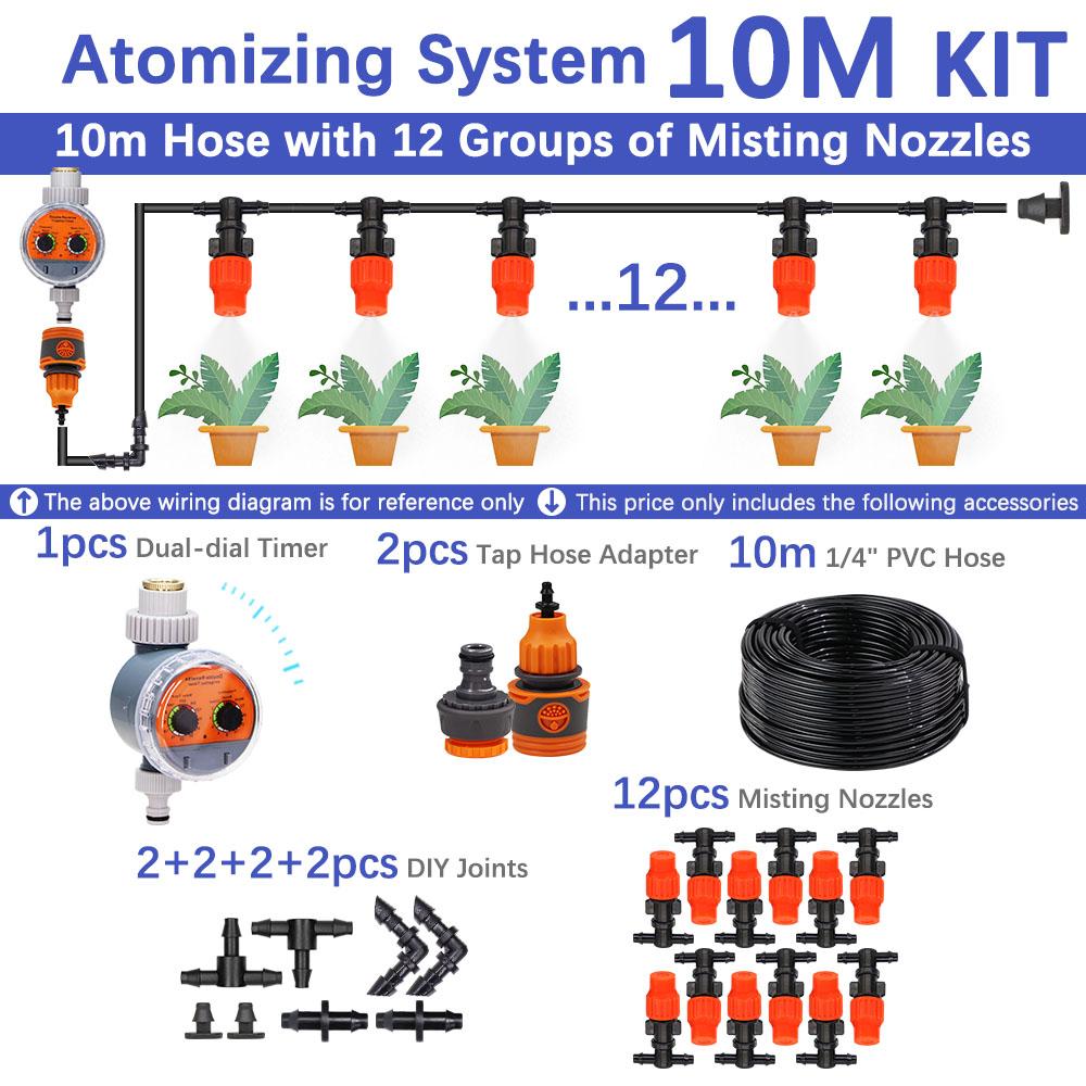 30-5M 60W Self-priming Pump with Timer Misting Cooling System Adjustable 0-25L/H Atomization Sprayer Garden Irrigation Watering