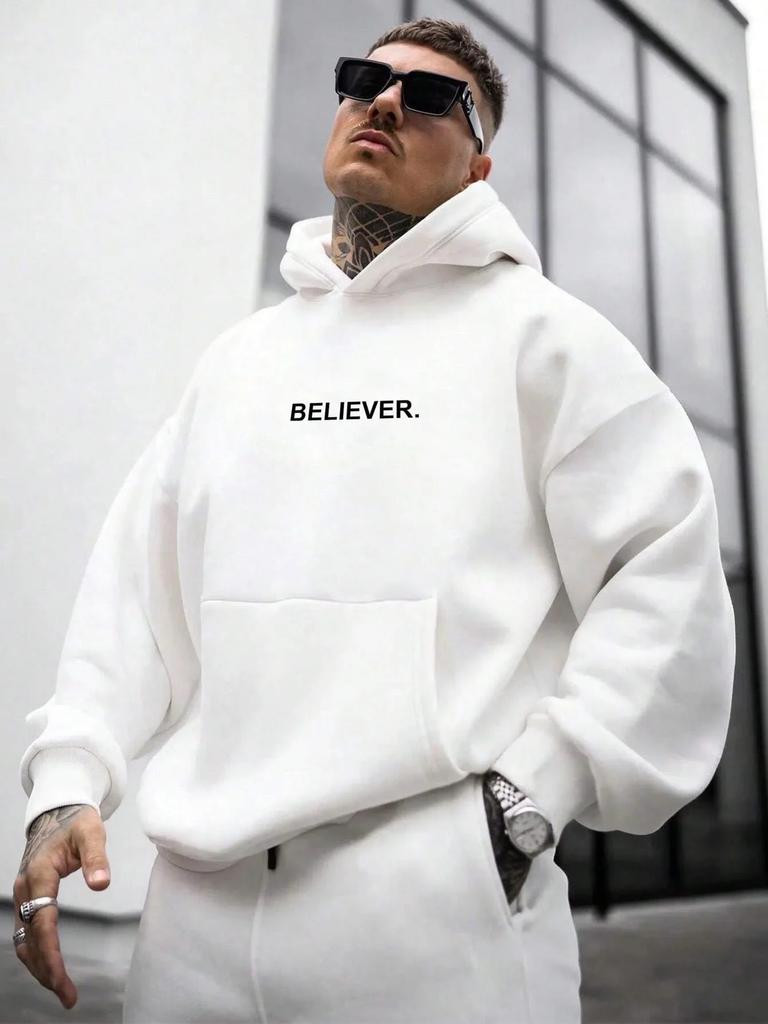 2025 Autumn/Winter Hoodie with Letter Print of Believer's Lettering in Simple Onigiri Style Made of Environmentally Friendly