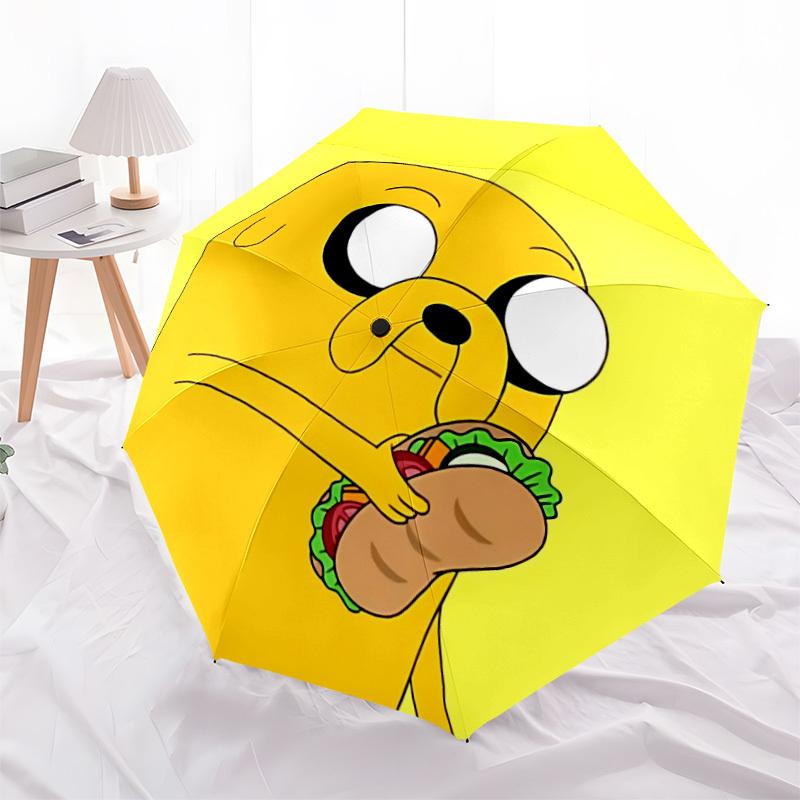1pc Jake the Dog Automatic Umbrella Durable Iron Frame & Plastic Handle, Gift for Men & Women, Sturdy Construction, Best for Christmas, Helloween, Pla