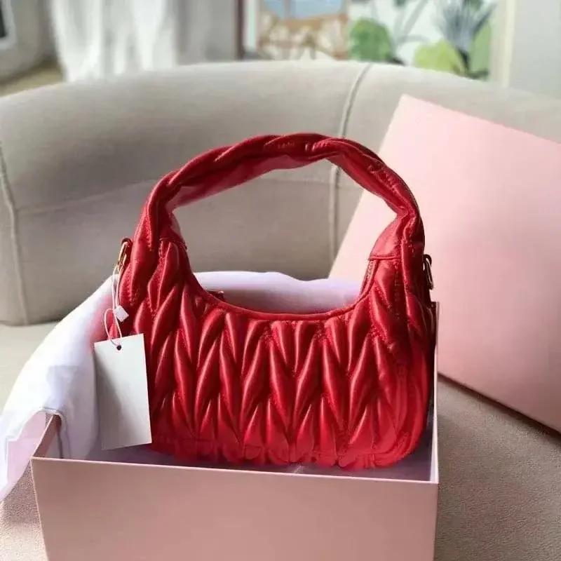 Women's Tote Leather Embossed Pleats Designer Crossbody Bag Party Trend Casual Women's Shoulder Bag