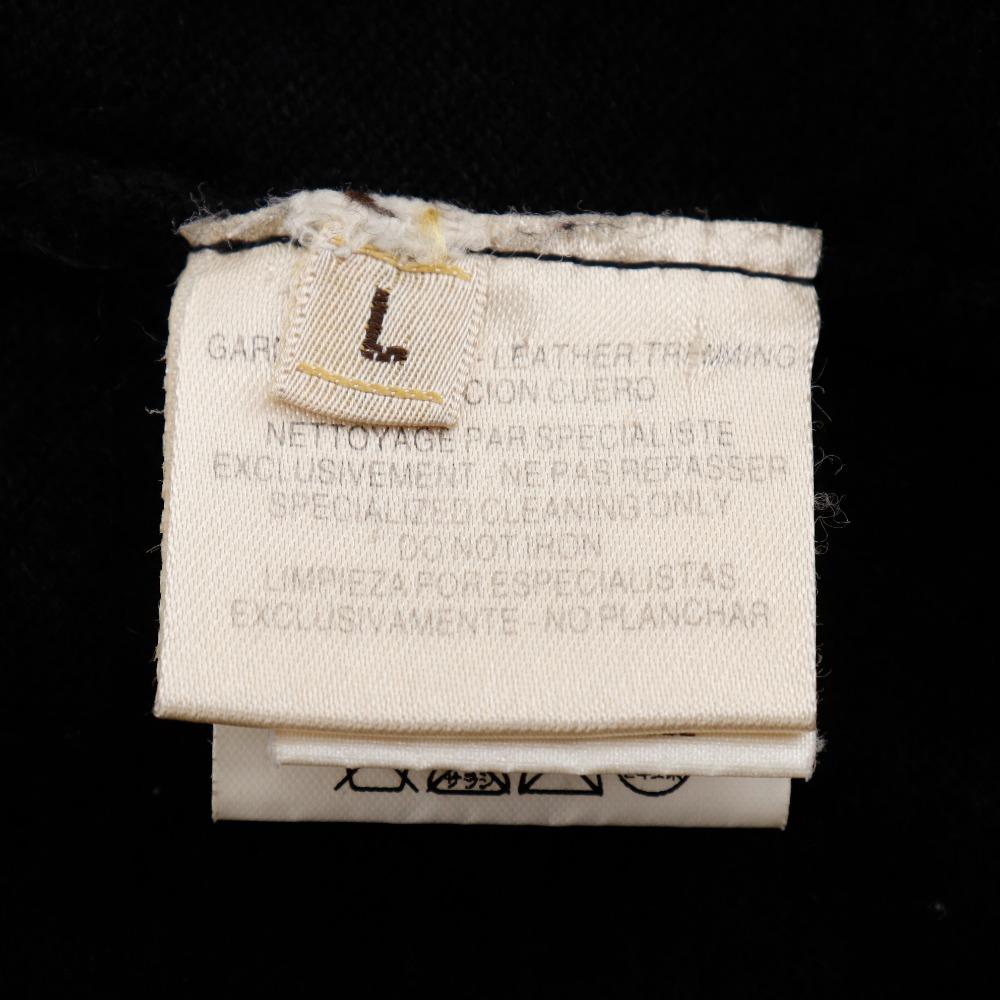 HERMES Zip up cardigan black cashmere/cotton Women Used