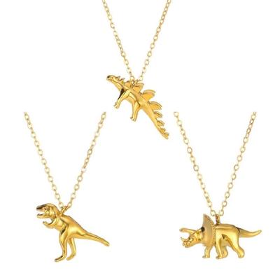 Cool Dinosaur Pendant Necklace Kids Wildlife Jewelry Hip Hop Style Jewelry Kids Fashion Jewelry for Boys and Girls