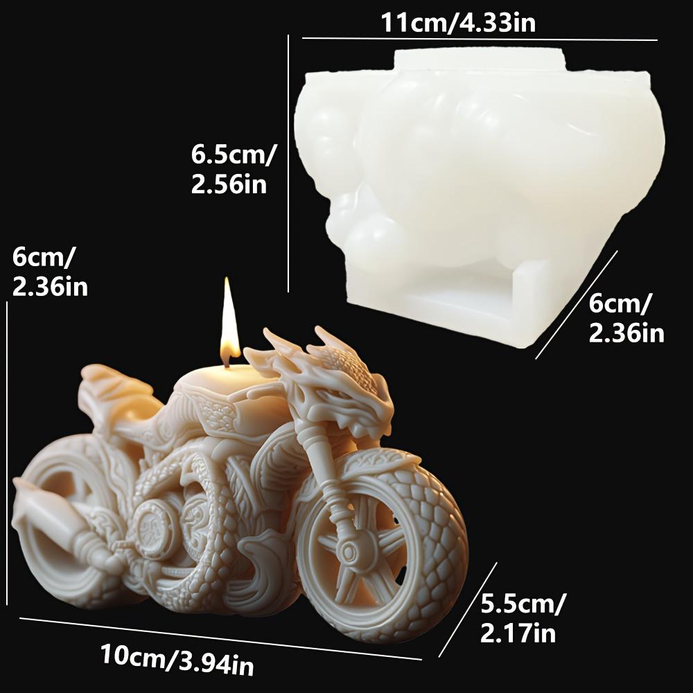 Evil Dragon Wrapped On Motorcycle Candle Silicone Mold Evil Magic Dragon Motorcycle Resin Gypsum Concrete Mold Craft Molds