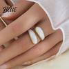 Titanium Steel Statement Rings 6Pcs Open Adjustable Flower Heart Sun
