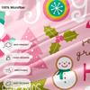 3pcs/set Christmas Reindeer Snowman Bedding Set Includes 1 Duvet Cover And 2 Pillowcases Soft And Skin-Friendly