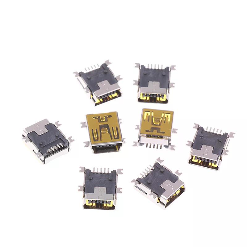 Hot 10/20Pcs Mini USB Female Socket Connector Plug 5pin SMD Type USB Port For Tail Charging Mobile Phone Data Ports
