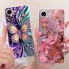 For Apple iPhone 16e Case A3409 Luxury Flowers Butterfly Painted Cover Soft Slim Phone Case For iPhone 16e iPhone16e Fundas Bags