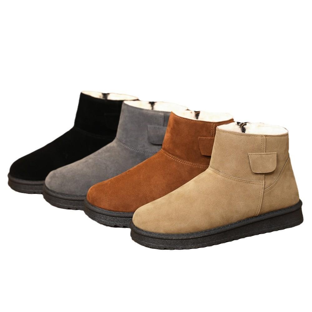 Winter Velvet Warm Men's Middle-aged and Elderly Snow Boots Thickened Cotton Shoes Comfortable