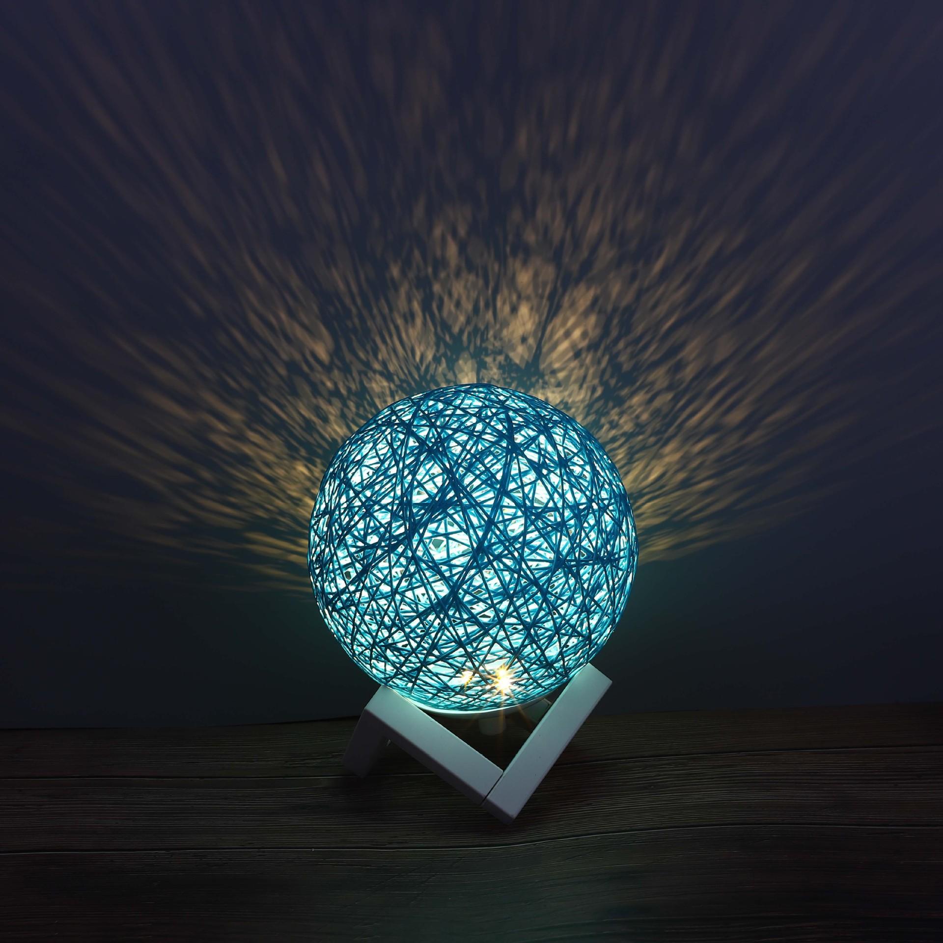 

Креативный подарок голосовое управление светодиодный ротанговый шар-светильник USB небольшой ночник 1 синий