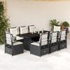 Vidaxl 9-Cz. Conjunto de Móveis de Jardim com Almofadas, Preto, Rattan PE