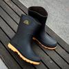Summer Pvc Loafers Black Rain Boots for Men Wellies High Quality Wide Toes Man Shoes Gumboots Adult Low-heel Comfortable Garden