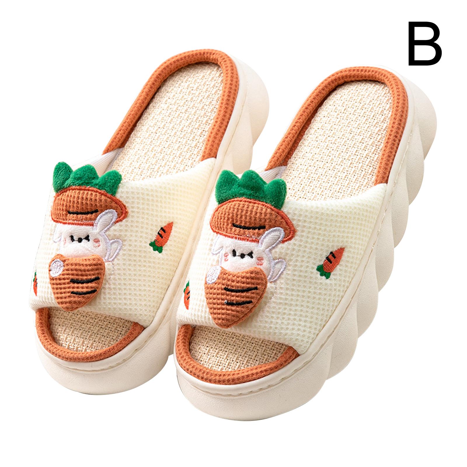 Женские льняные тапочки с рисунком милой лягушки 2024 года — фото 9