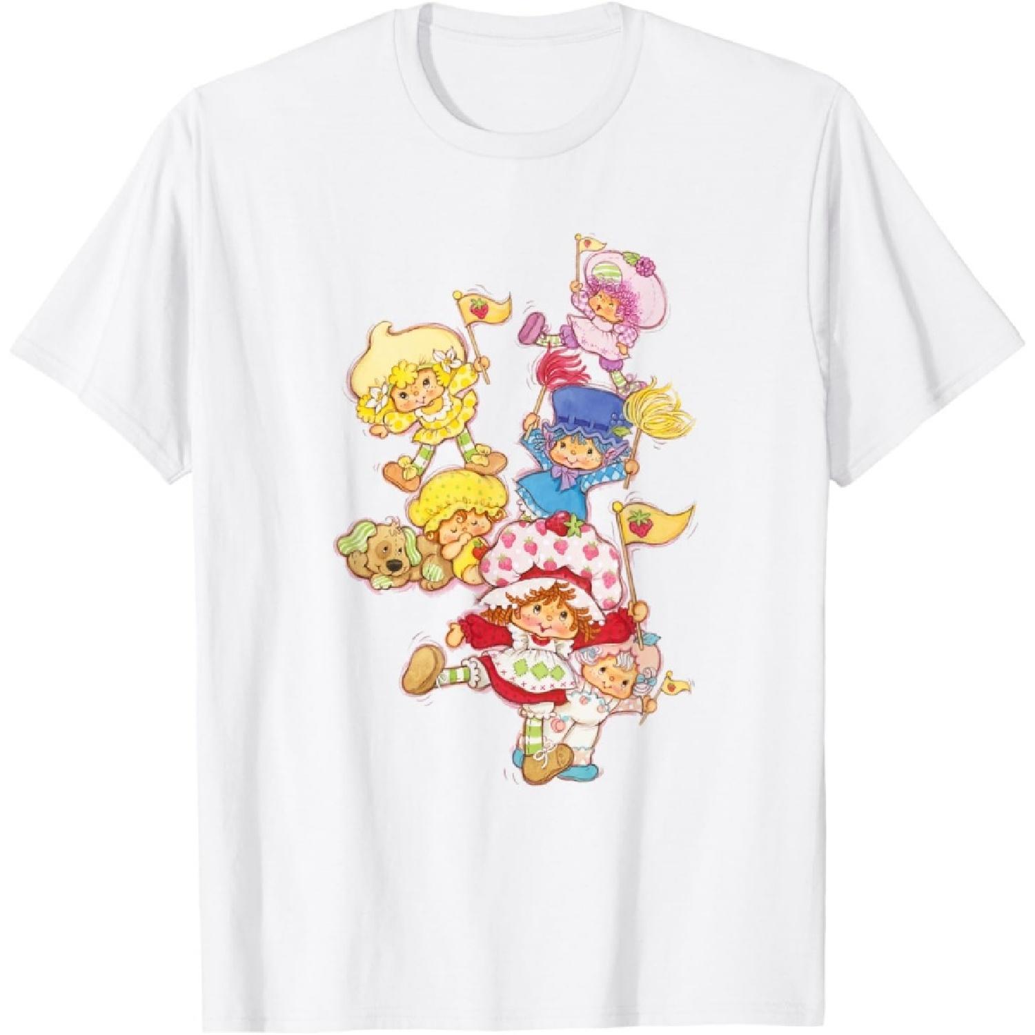 Футболка с групповым фото парада  Клуб друзей клубничного торта  S белый