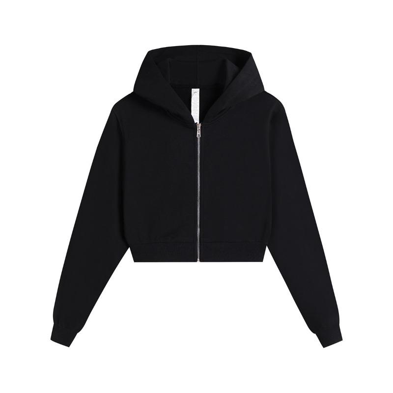 Autumn and winter short zipper hooded sweater women's loose casual sports jacket versatile trendy top