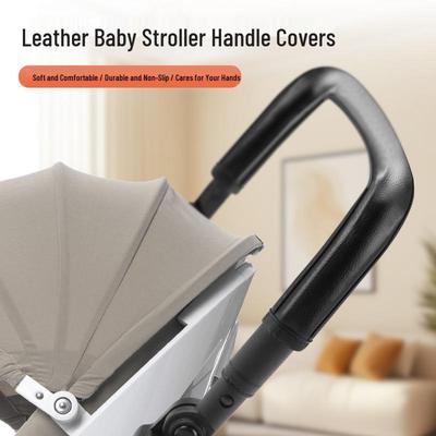 Universal PU Leather Stroller Handlebar Cover: Washable Zipper Style Protective Sleeve