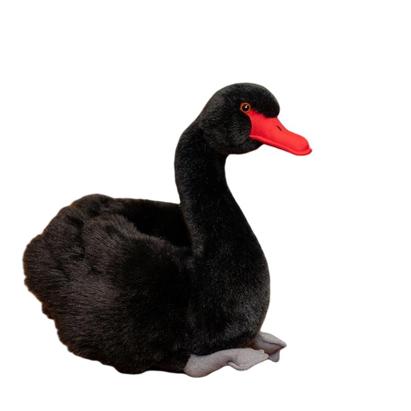 24cm Simulation Black and White Swan Plush Toys Cute Bird Stuffed Animal Doll For Lover's Gifts