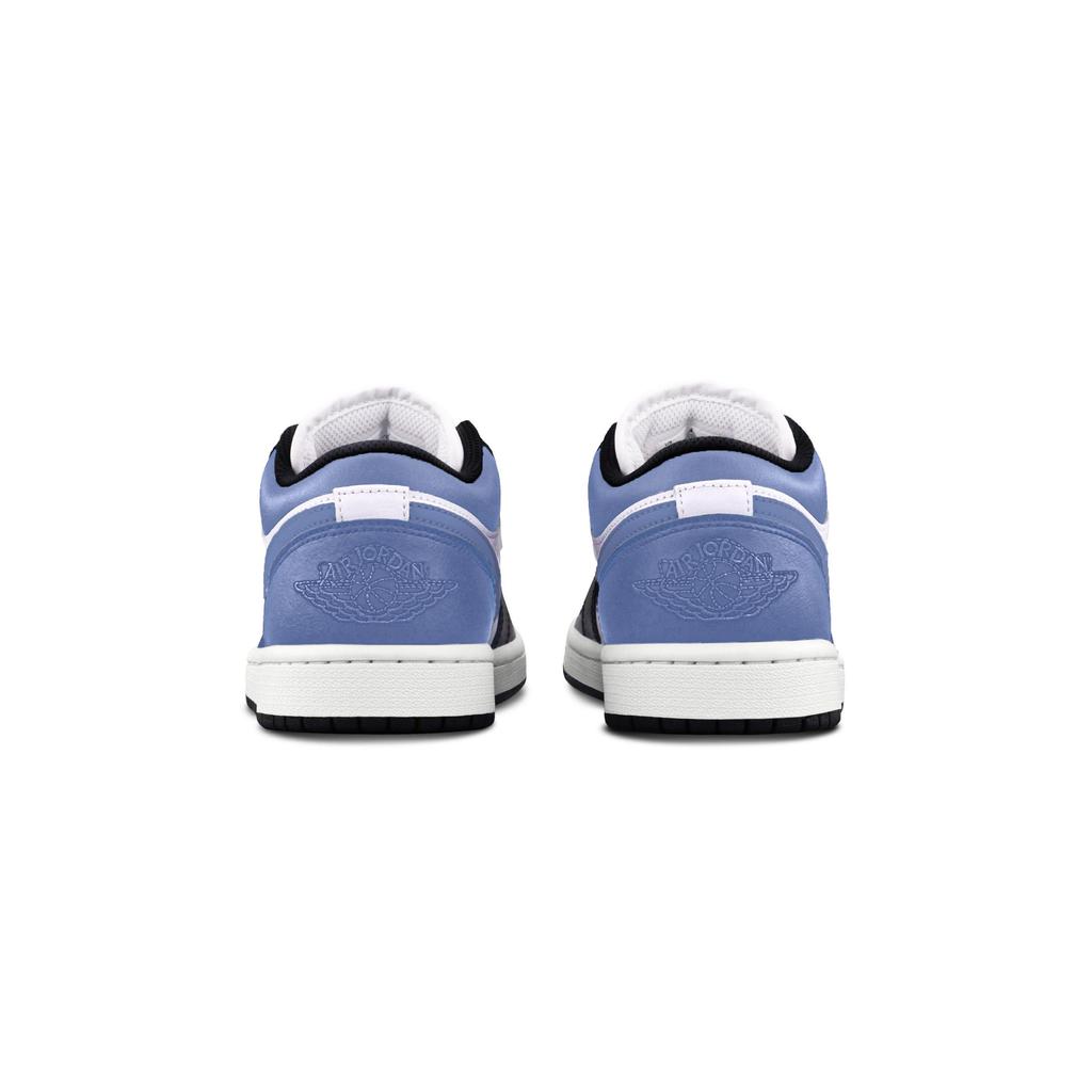 Jordan Air Jordan 1 Cushioning, Wear Resistant Low Top Vintage Basketball Shoes Unisex Black Blue 553558-165(Team425-)