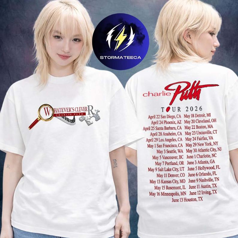 Charlie Puth Whatever Clever Tour 2026 Piano Puzzle Tour Dates Unisex T-Shirt XXL