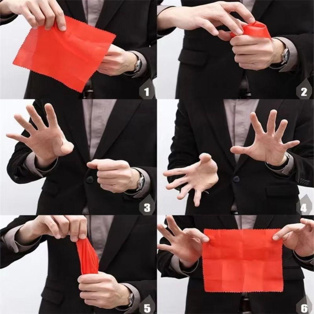 5Pcs Red Silk Magic Prop Fake Finger Finger Magic Trick Prop Fake Thumb Tip Close Up Magic