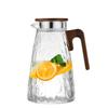 Pokaro Tea Barley Tea Glass with Wooden Glass Water Jug for Barley Iced Fruit and Large Invoice Issue Available Pot, Heat-Resistant Pitcher, 1750ml,