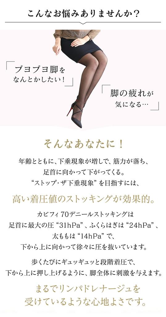 ENYA-KARIN Cabifi 70 Denier Graduated Compression Pantyhose, Light Beige, M/L