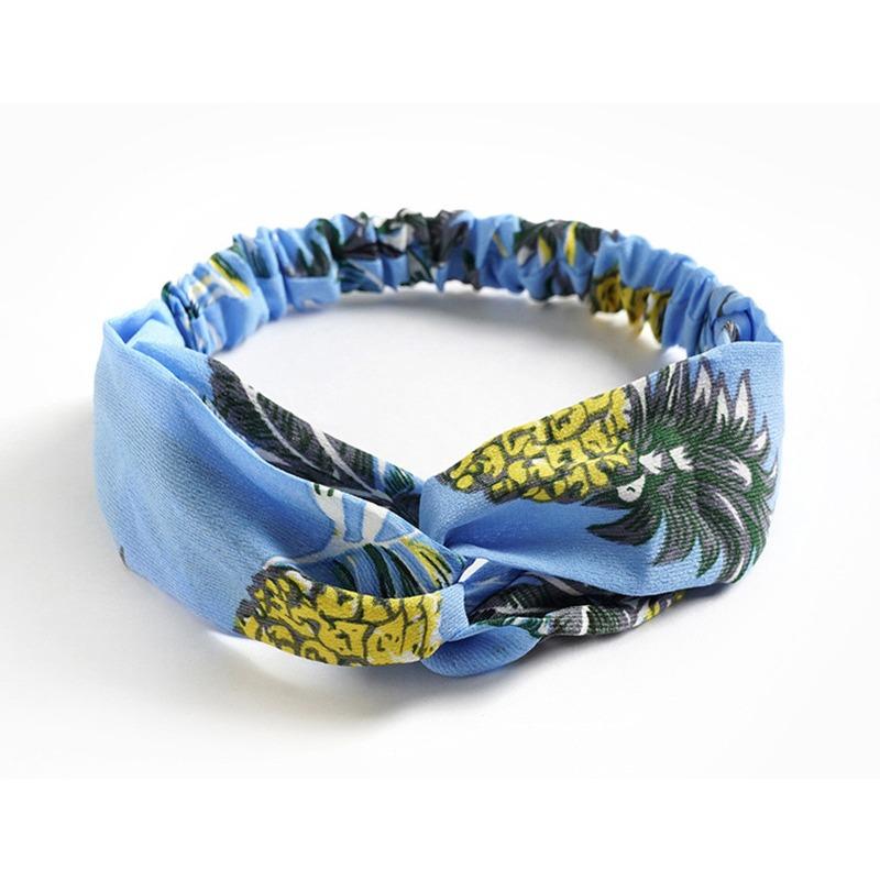 Leopard Print Flower Spring Autumn Summer Chiffon Cross Elastic Headband Women Headband Hair Accessories Headgear