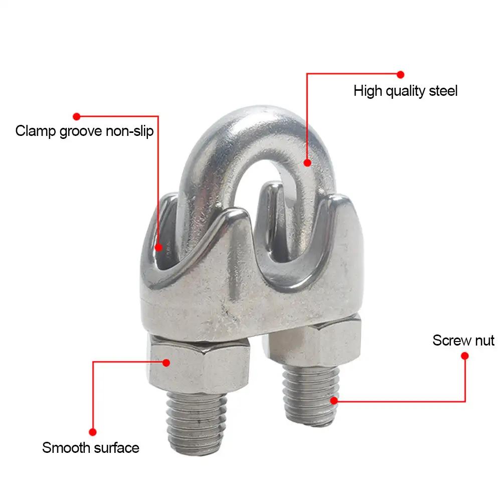 U-Klemme aus Edelstahl 304, Drahtklemmen, Seilklemmen, Kabelschrauben, Takelage-Hardware-Klemmen M2-M18, Schiffsausrüstung