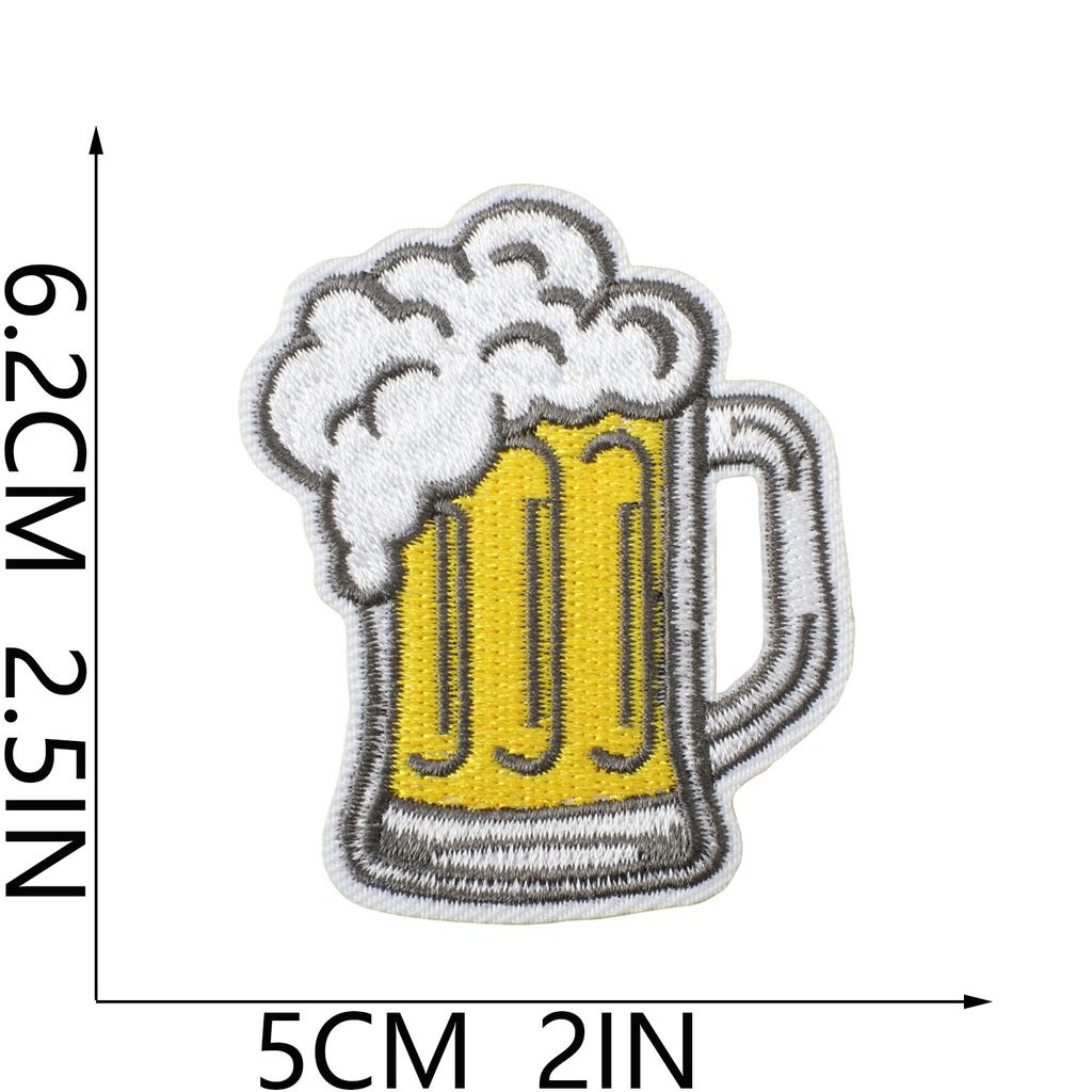 Carnival Beer Festival Embroidery Cloth Sticker Tide Play Decorative Patch Sticker Beer Cup Bag Decoration Embroidery Chapter Boy Ironing