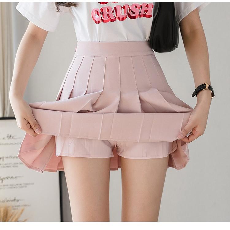 Korean White Skirt Shorts Women High Waist Sexy Mini Skirts Female Spring Summer Pleated Kawaii Skirt For School Girl JK Uniform