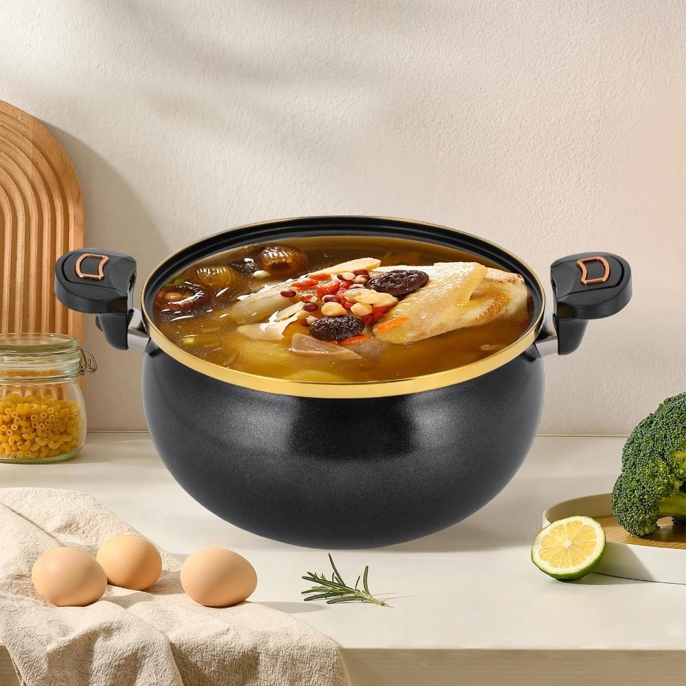 Non-Stick Stew Pot Large Capacity Soup Pan Chubby Micro-Pressure Pot Electric Ceramic Cooker