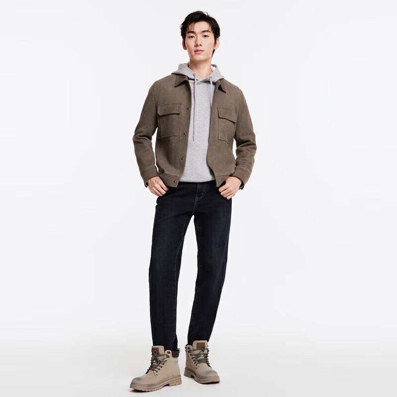 

JOEONE Мужские теплые джинсы прямого кроя на флисовой подкладке 37 (180/92B)