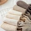 Colanți de damă japonezi retro cu tricot cablu, căptușiți cu lână, cu etrier - Stil toamnă/iarnă, ciorapi albi