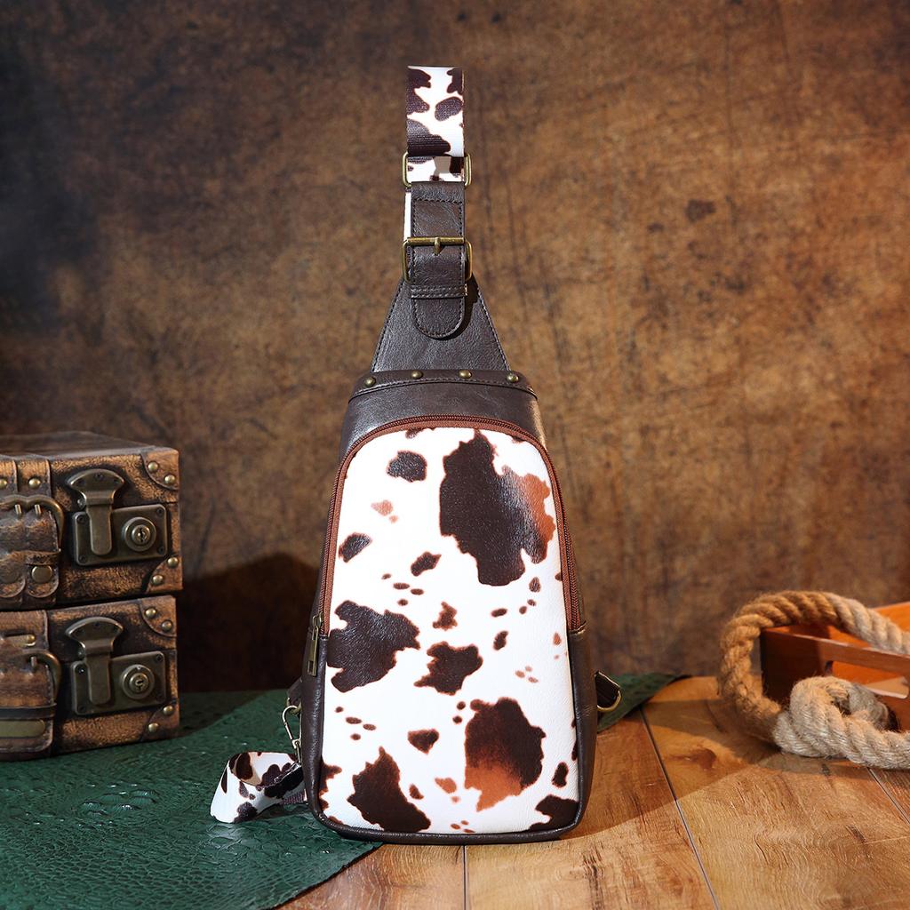 Bolsa Transversal Pequena Estilo Boho Ocidental Feminina com Alça Única Bolsa de Peito Bolsa Feminina