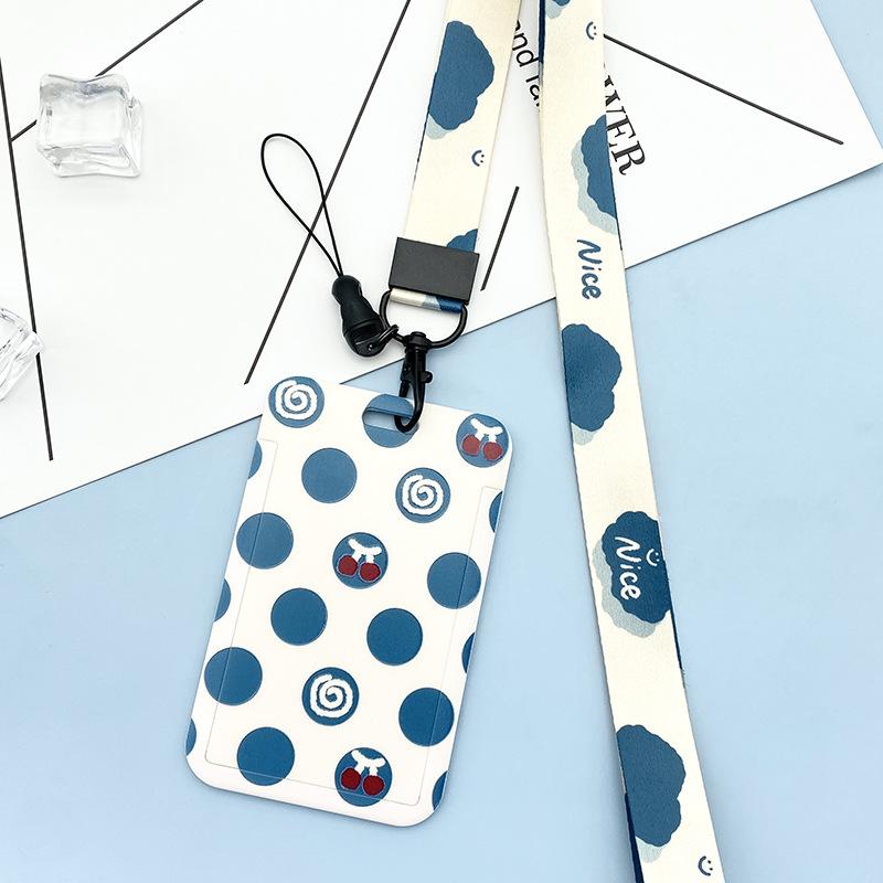 Estuche deslizante de dibujos animados Kawaii, etiqueta de identificación, funda para permiso de trabajo, funda con estampado de oso y conejo, soporte para tarjeta con nombre de permiso de trabajo