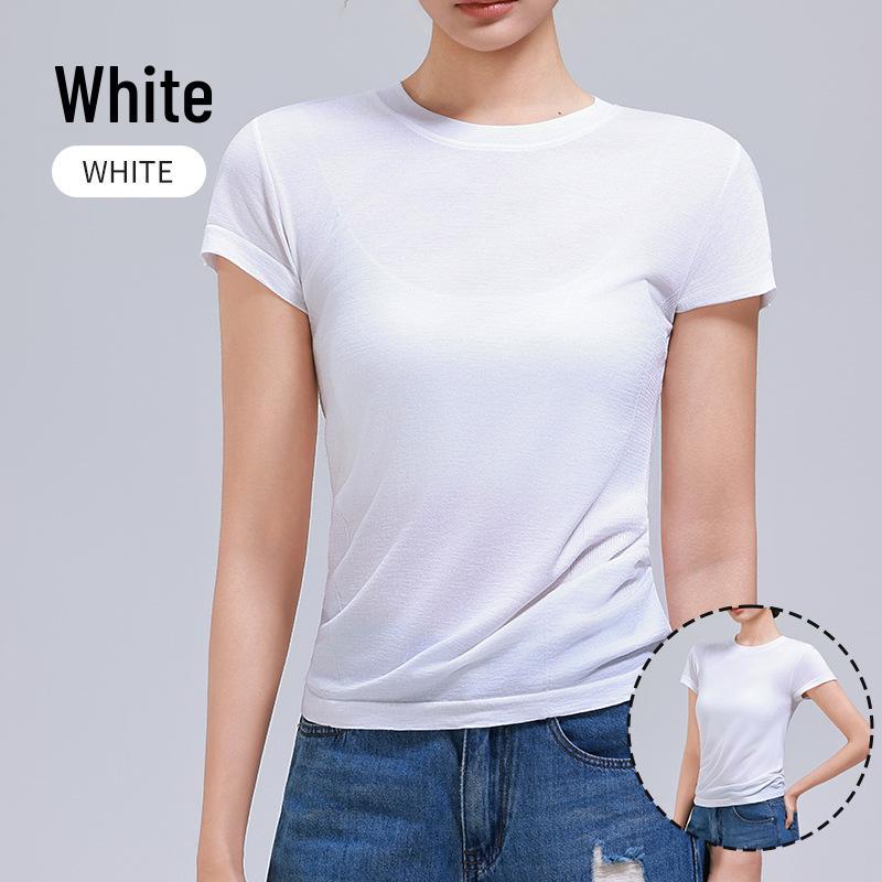Damen Yoga T-Shirt aus Merinowolle - Schnelltrocknend, Hohe Elastizität, Figurschmeichelnd, Kurzarm