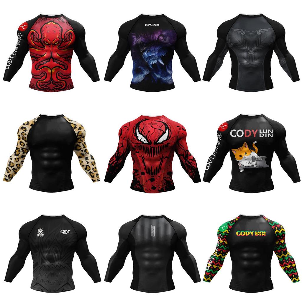 Digital Print Quick-Dry Long Sleeve Training Top - Autumn/Winter Running Tee