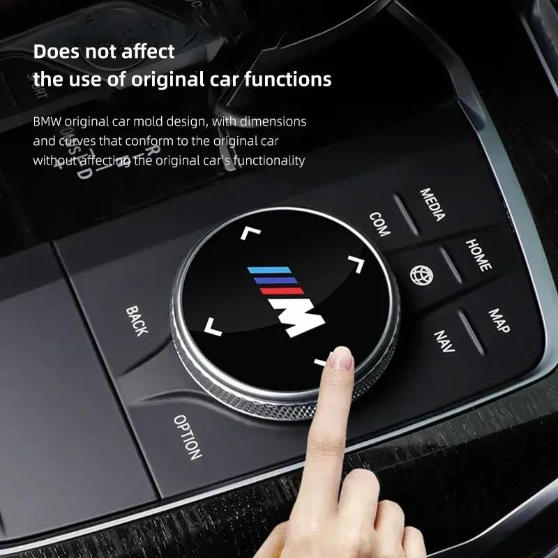 -Auto Innenraum Multimedia Drehknopf Emblem Aufkleber Decal Zubehör für BMW M X1 X3 X5 X7 M3 M4 M5 G30 G20 G32 G11 G12 F40 F30 F20 F1