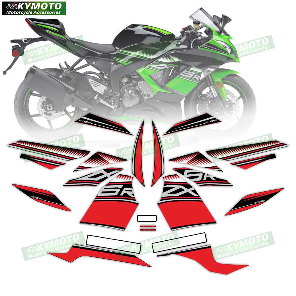 For ZX-6R ZX6R 636 2013 2014 2015 2016 2017 2018 motorcycle accessories fairing reflective stickers full vehicle kit decoration