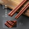 Suncha Natural Solid Wood Carved Chopsticks, 10-Pair Set