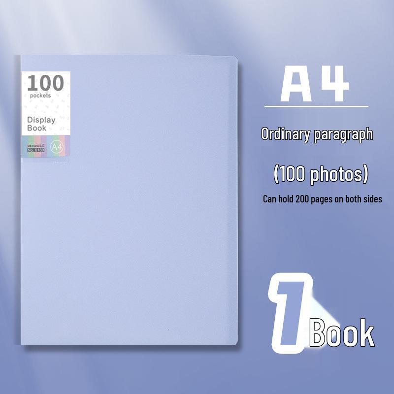 A4 Morandi Color Transparent Insert Folder for Papers and Storage Albums