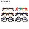 Round Frame Colorful Flat Mirror Retro Literary Glasses Men'S And Women'S Trend Frame Glasses