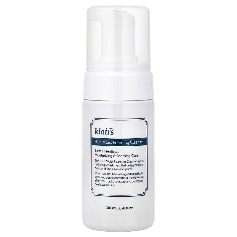 Dear, Klairs Rich Moist Foaming Cleanser - Hydrating & Gentle Exfoliation, 100ml