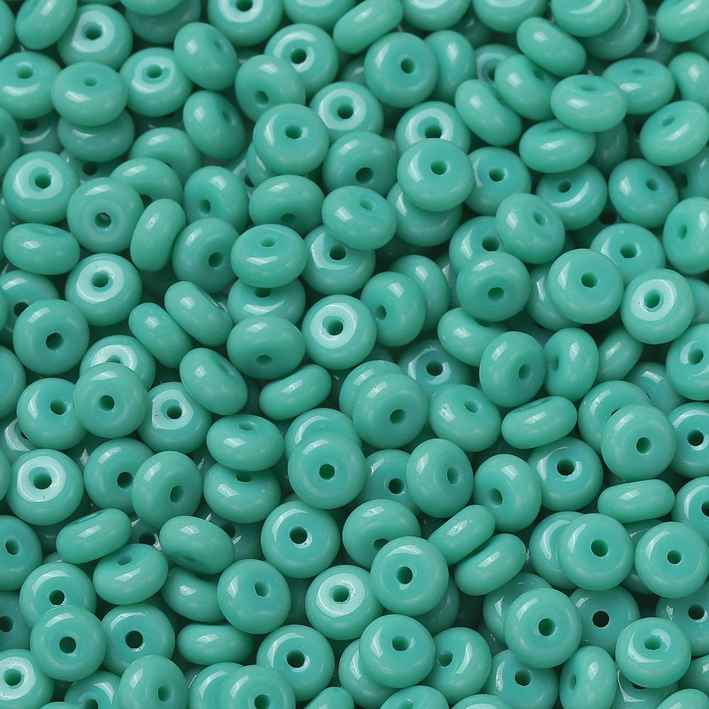 50pcs/Lots Colored Glass Seed Bead Abacus Shape Spacer Loose Beads for DIY Jewelry Making Bracelet Necklace Charms Accessories
