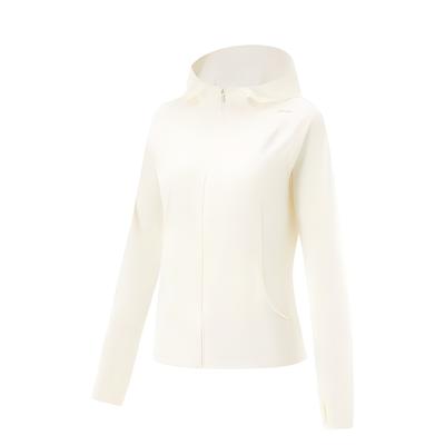 Li Ning Solid Color Simple Versatile Comfortable Windbreaker Women Outerwear Off-White AFDV286-2