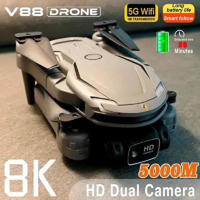 V88 Drone RC 8K HD Dual Camera Professionele Obstakelvermijding Luchtfoto Zweeffotografie GPS Optische Stroom Borstelloze Quadcopter