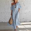 New Arrival Women's Spring Elegant Striped Off-Shoulder Dress