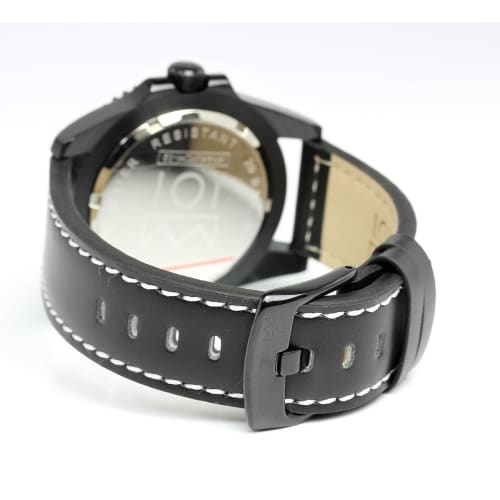 HYAKUICHI 101 Divers 20 ATM water resistant wristwatch date unidirectional rotating bezel leather belt men's