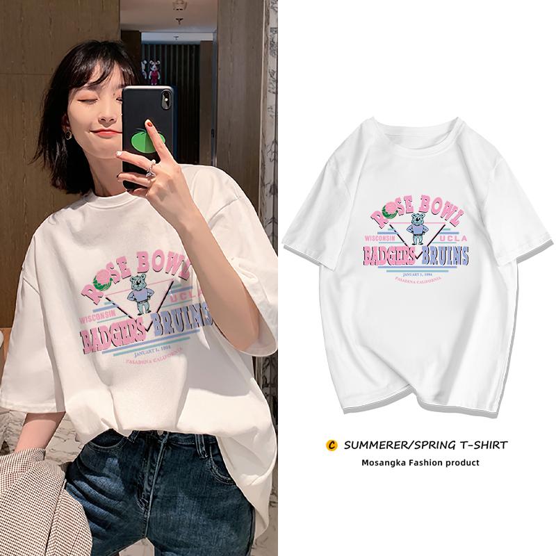 

Женская летняя футболка с короткими рукавами, свободный топ больших размеров