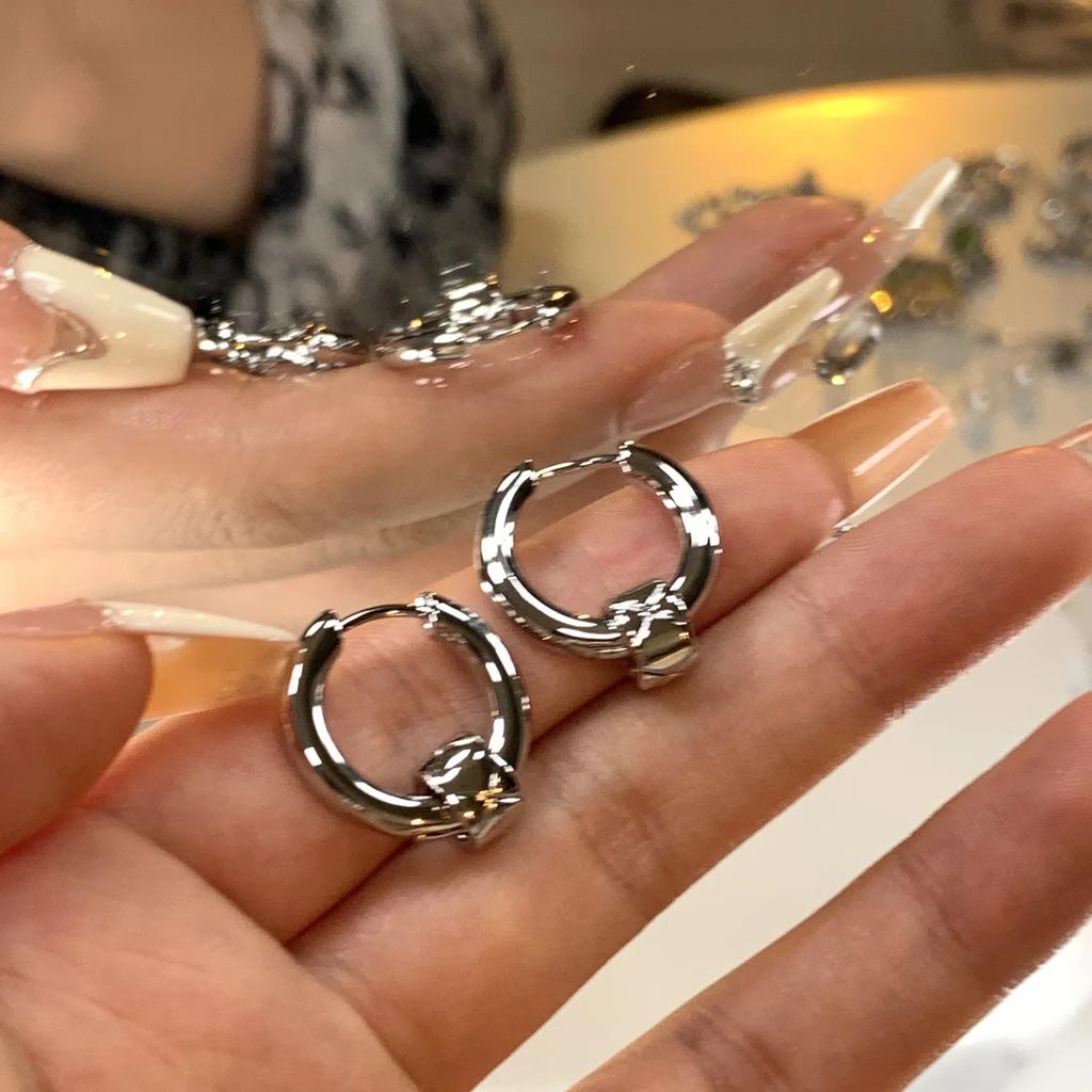 2Pcs/Set Sparkly Earrings Ear Stud Piercing Jewelry Korean Women'S Temperament Circle Pearl Earrings Party Jewelry Accessories