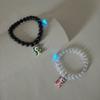 2 Pieces/set Luminous Heart Cute Dinosaur Couple Bracelet Fashion Beaded Bracelet